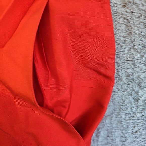 Linda Allard Ellen Tracy silk pencil skirt Red Sz 12 Lined side zip Vintage - Picture 4 of 16